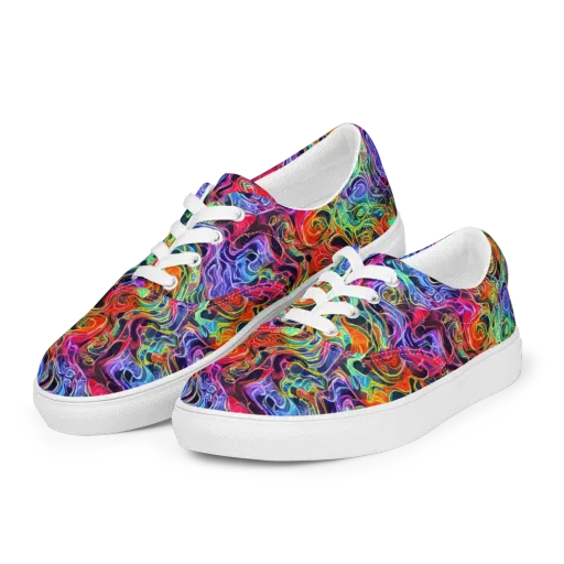 Riotous Aurora on a Men's Lace-Up Canvas Shoes
