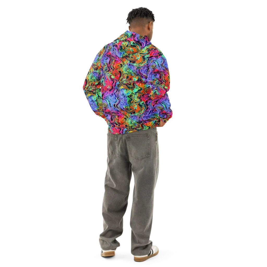 Riotous Aurora on Cotton Hoodie — Back
