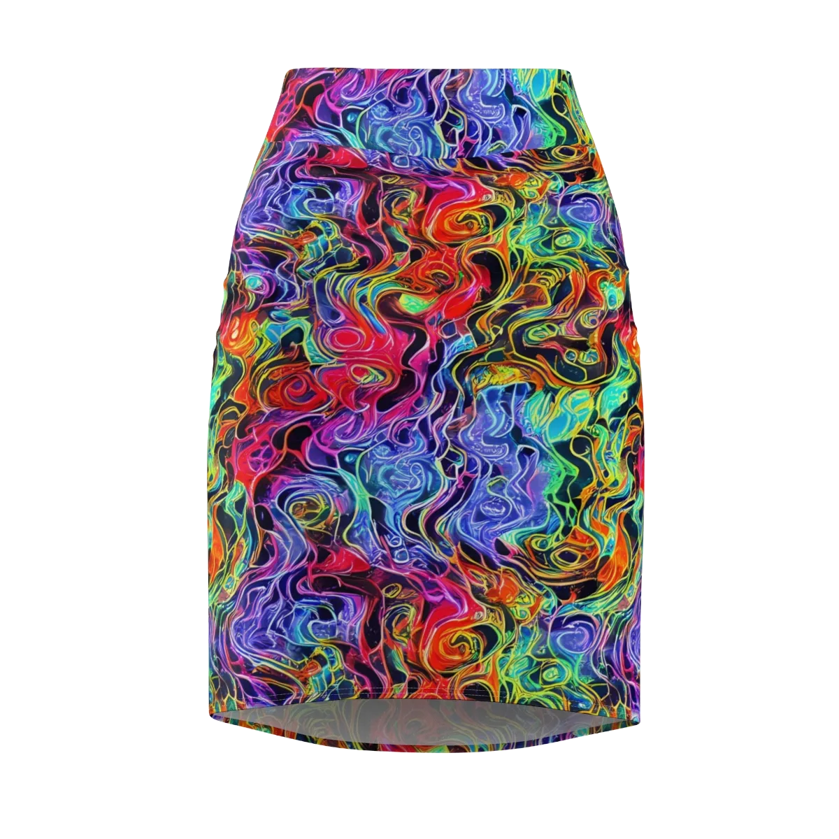 Riotous Aurora on Pencil Skirt — Front