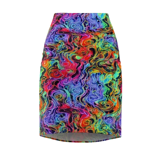 Riotous Aurora on a Pencil Skirt
