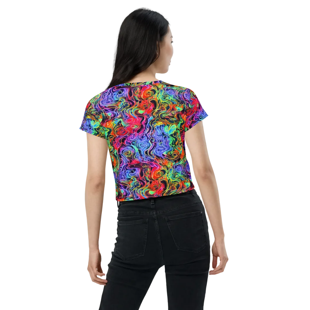 Riotous Aurora on Crop Tee — Back