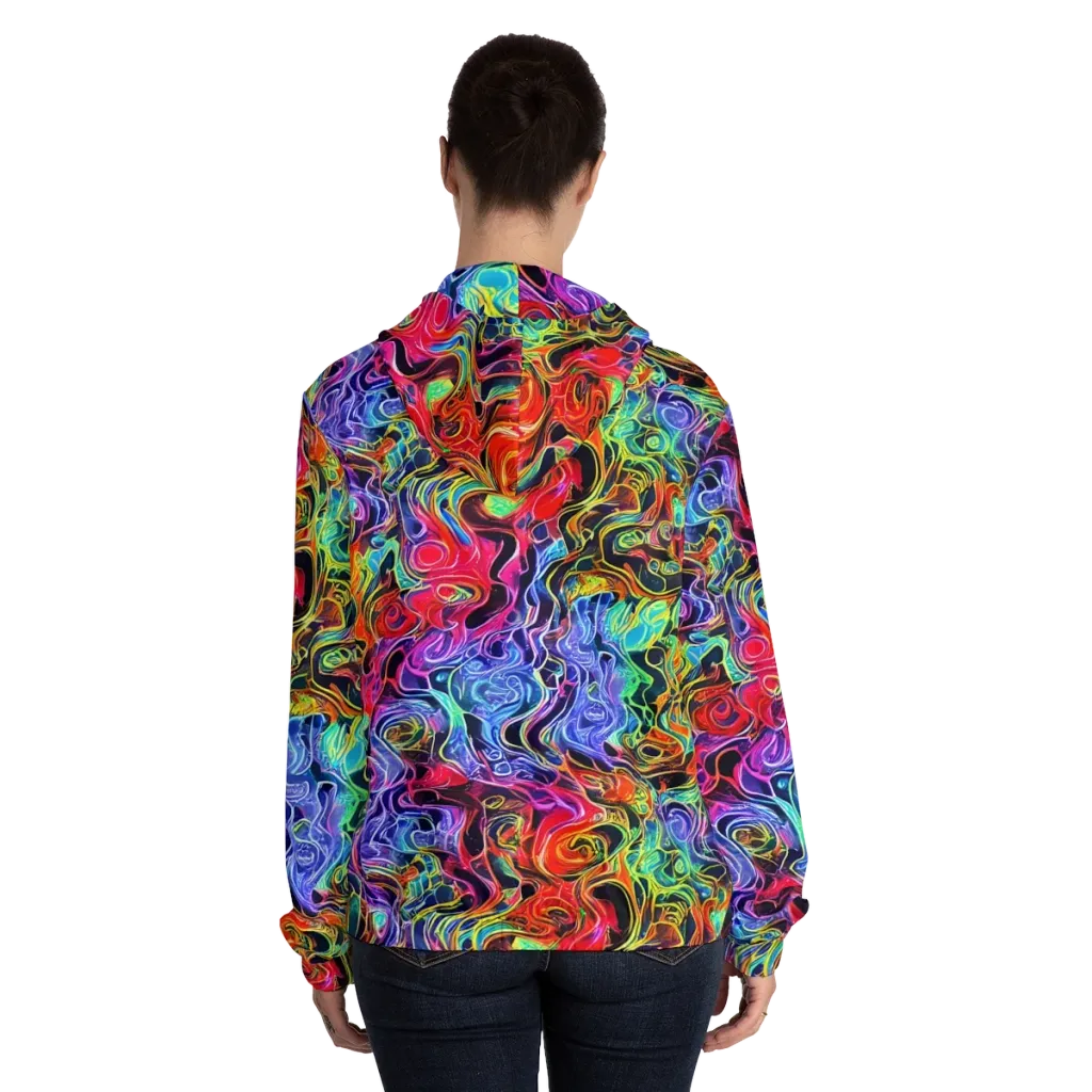 Riotous Aurora on Women's Full-Zip Hoodie — Back On Person