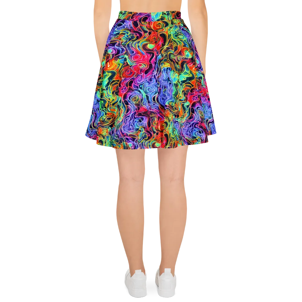 Riotous Aurora on Skater Skirt — Back