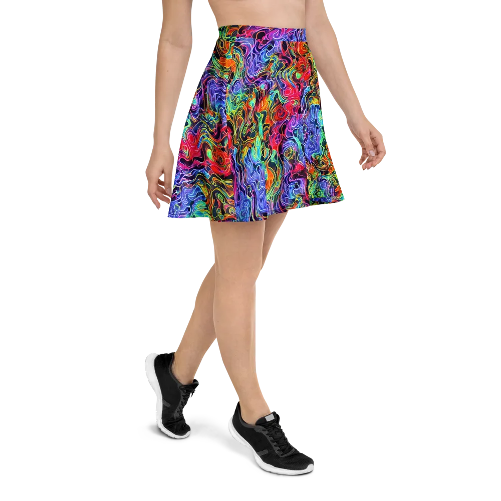 Riotous Aurora on Skater Skirt — Right