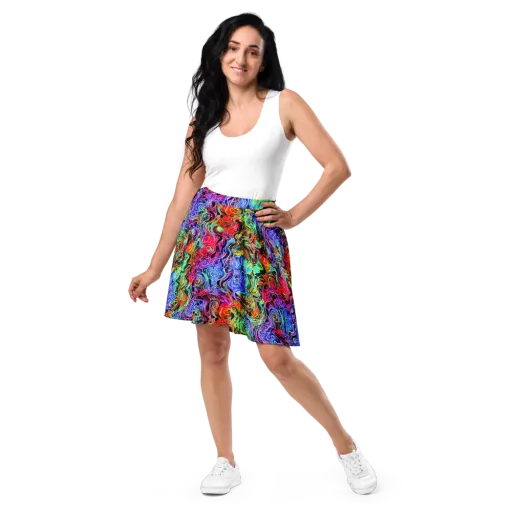 Riotous Aurora on a Skater Skirt