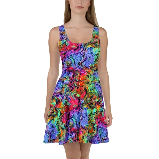 Riotous Aurora on a Skater Dress