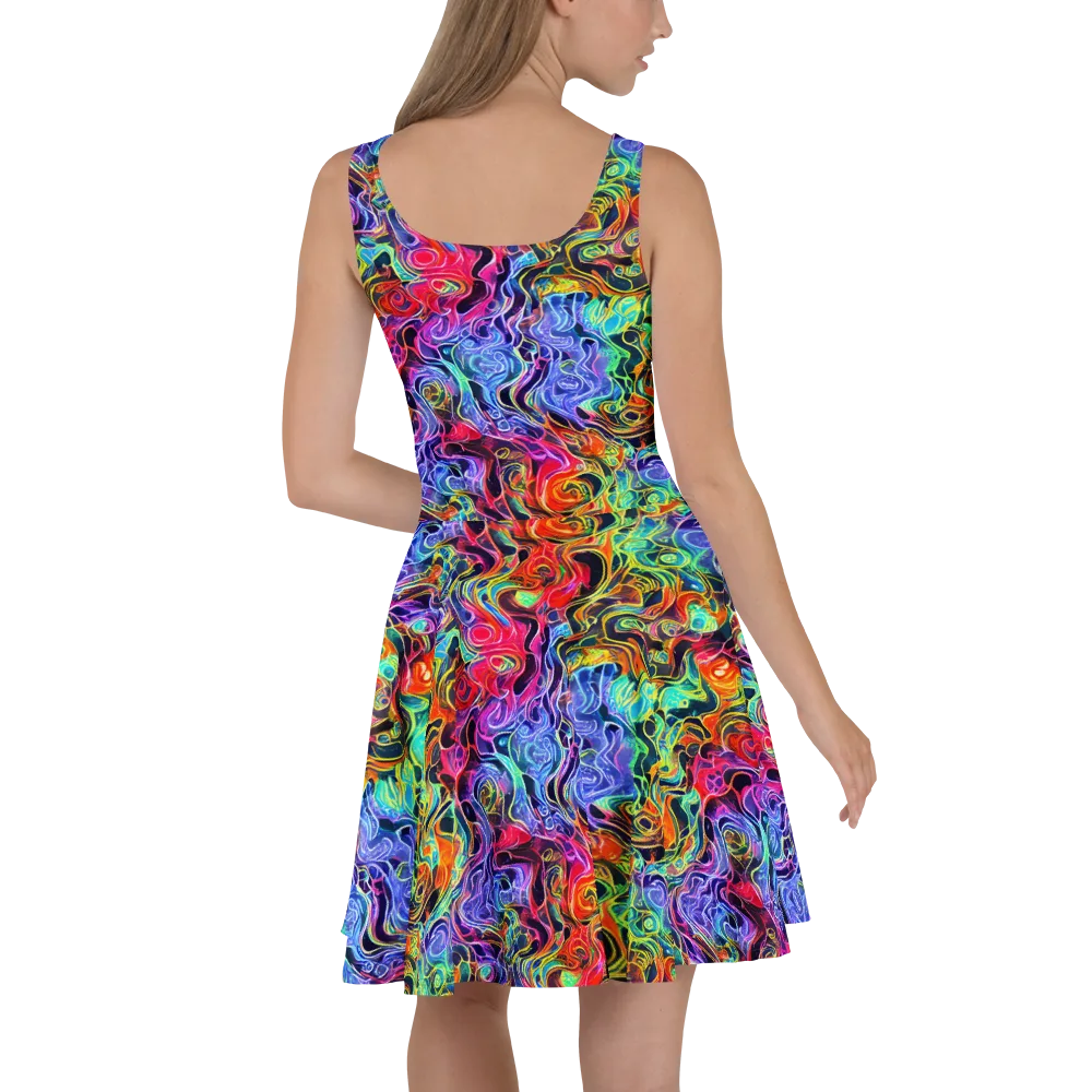 Riotous Aurora on Skater Dress — Back