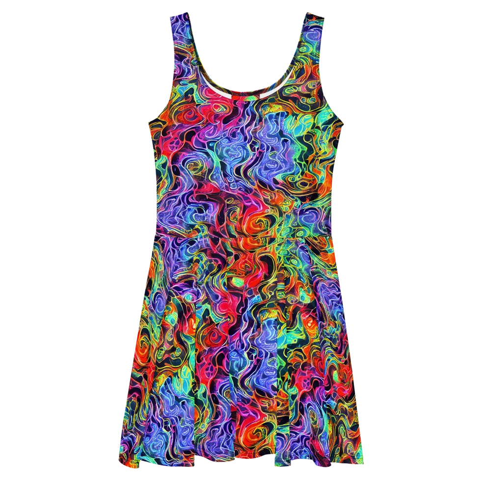 Riotous Aurora on Skater Dress — Front