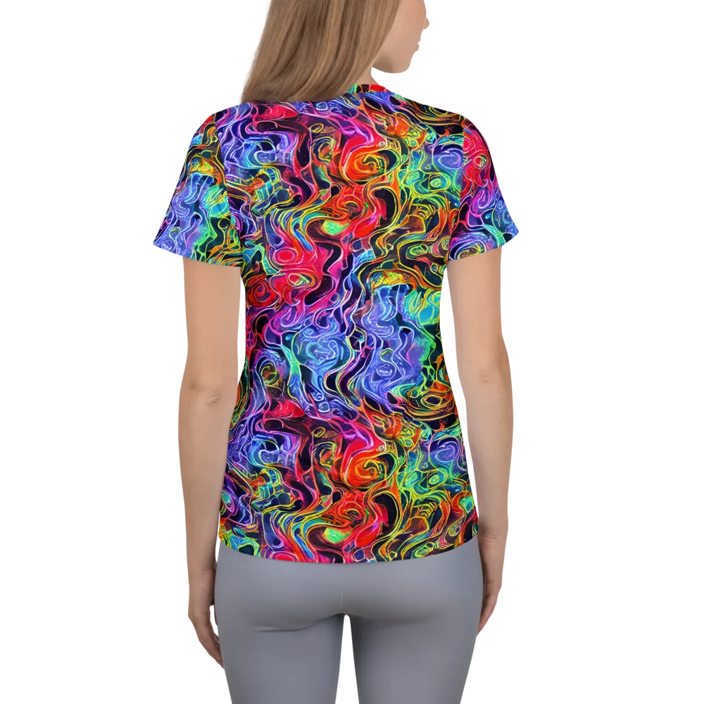 Riotous Aurora on Women's Athletic T-Shirt — Back