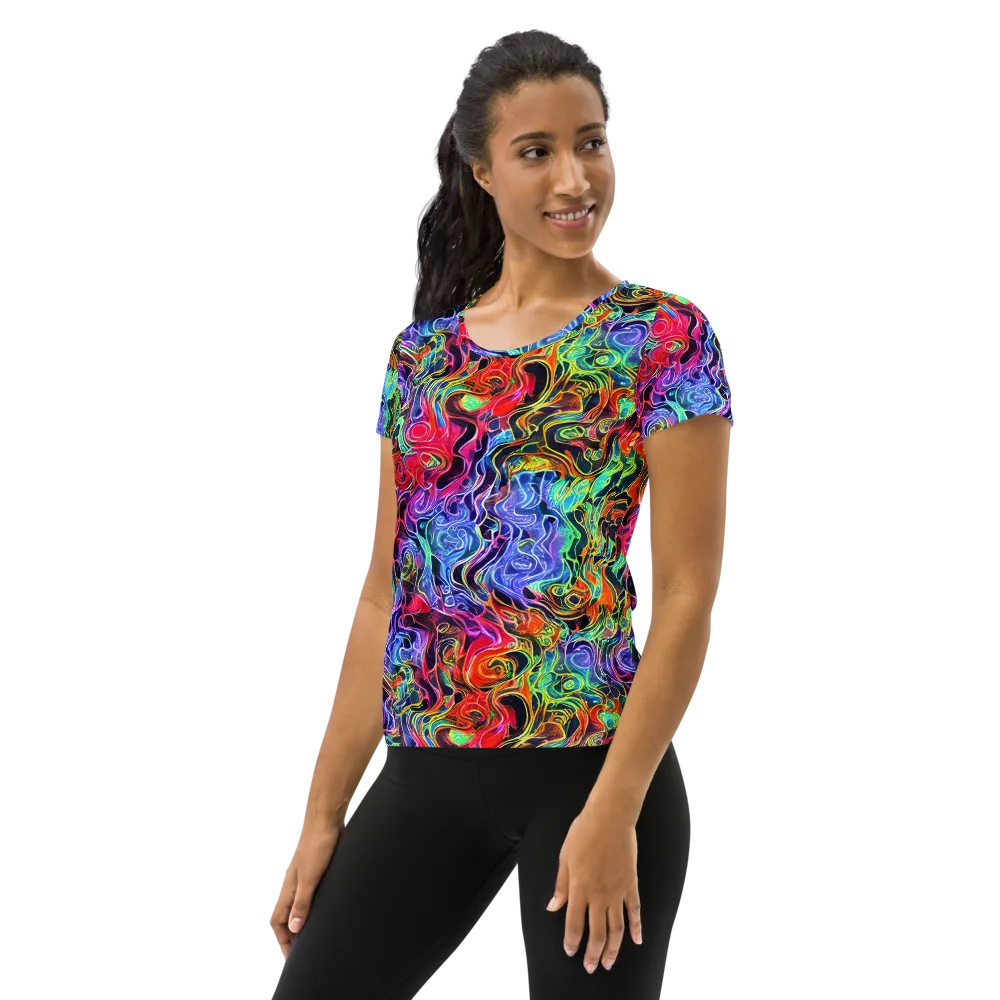 Riotous Aurora on Women's Athletic T-Shirt — Left