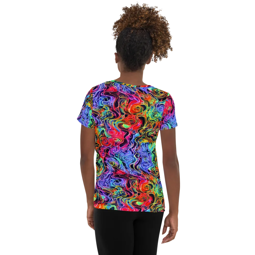 Riotous Aurora on Women's Athletic T-Shirt — Back