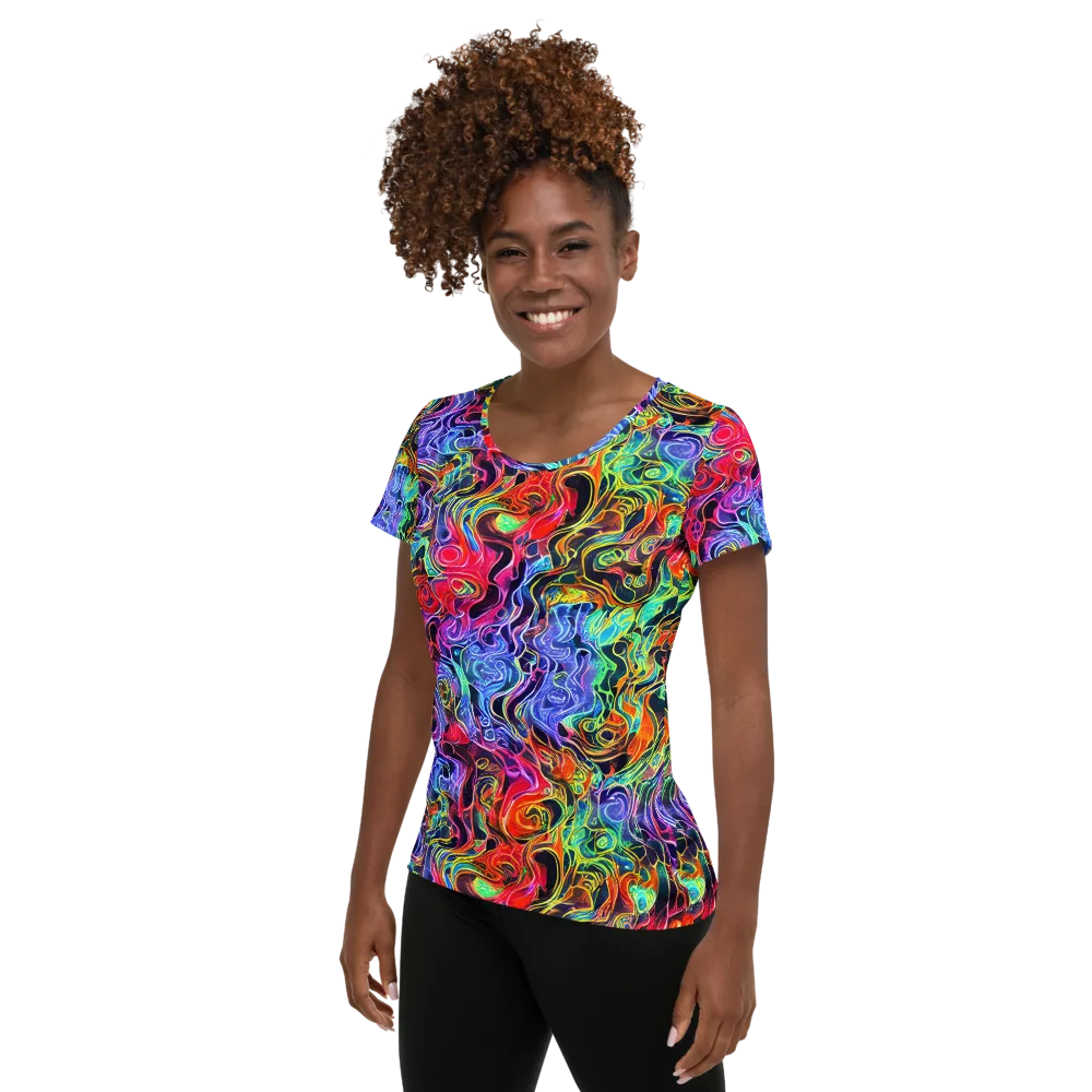 Riotous Aurora on Women's Athletic T-Shirt — Left