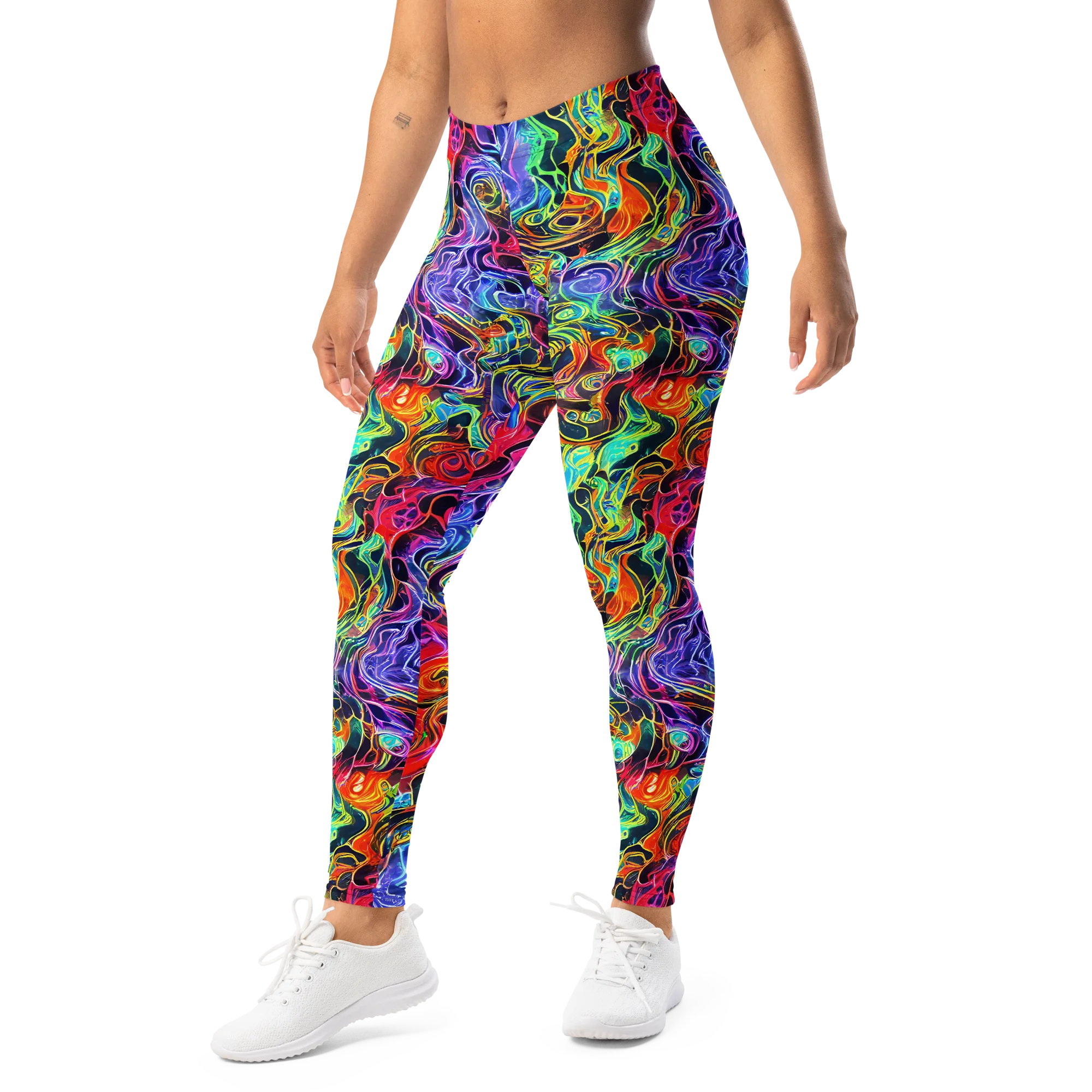 Riotous Aurora on Leggings — Left Front