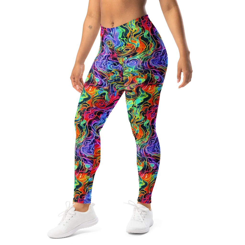 Riotous Aurora on Leggings — Left Front