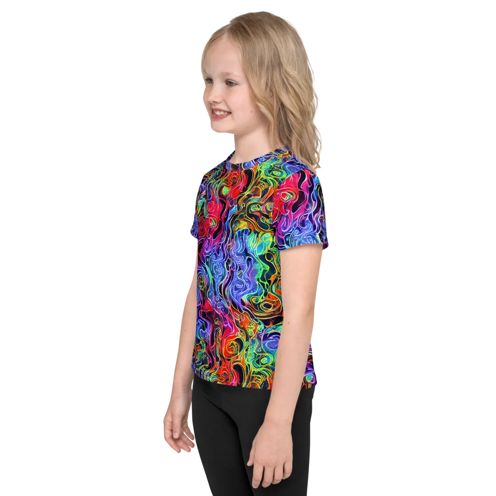 Riotous Aurora on Kids Crew Neck T-Shirt — Left