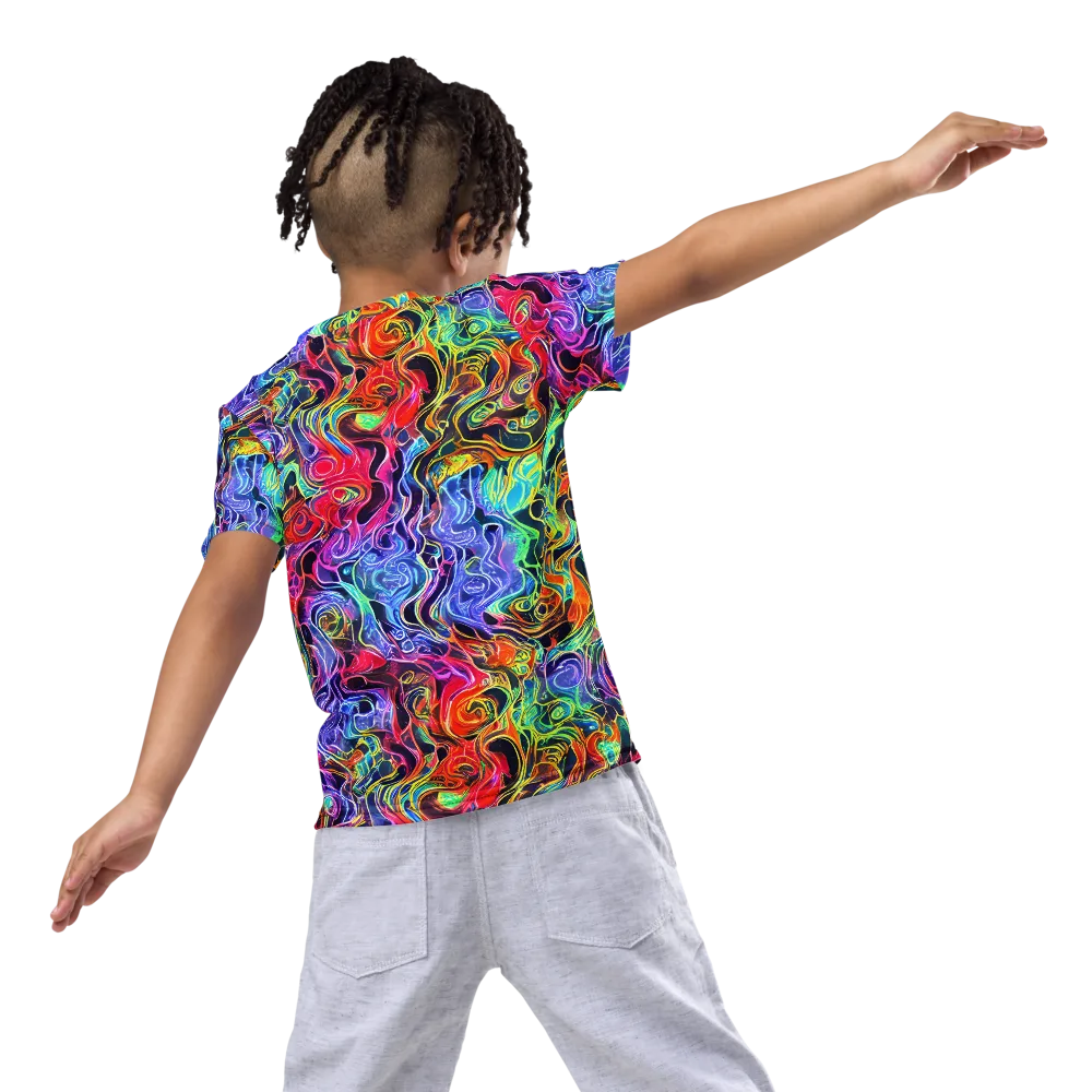 Riotous Aurora on Kids Crew Neck T-Shirt — Back