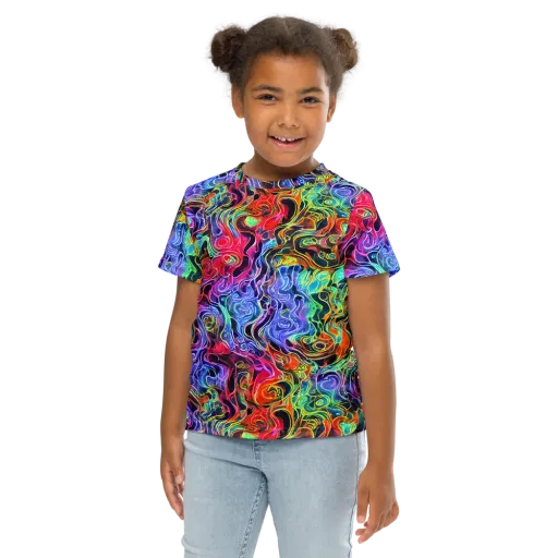 Riotous Aurora on a Kids Crew Neck T-Shirt