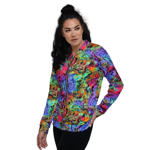 Riotous Aurora on a Bomber Jacket