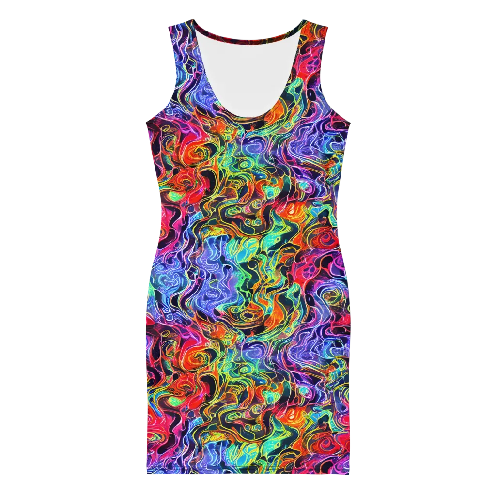 Riotous Aurora on Bodycon Dress — Front