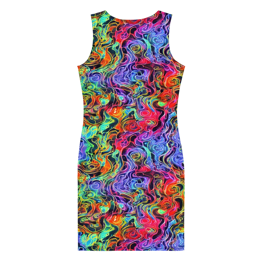 Riotous Aurora on Bodycon Dress — Back