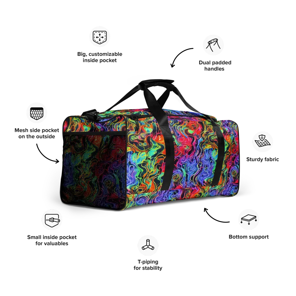 Riotous Aurora on Duffle Bag — Right Front