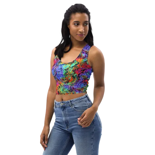 Riotous Aurora on a Crop Top