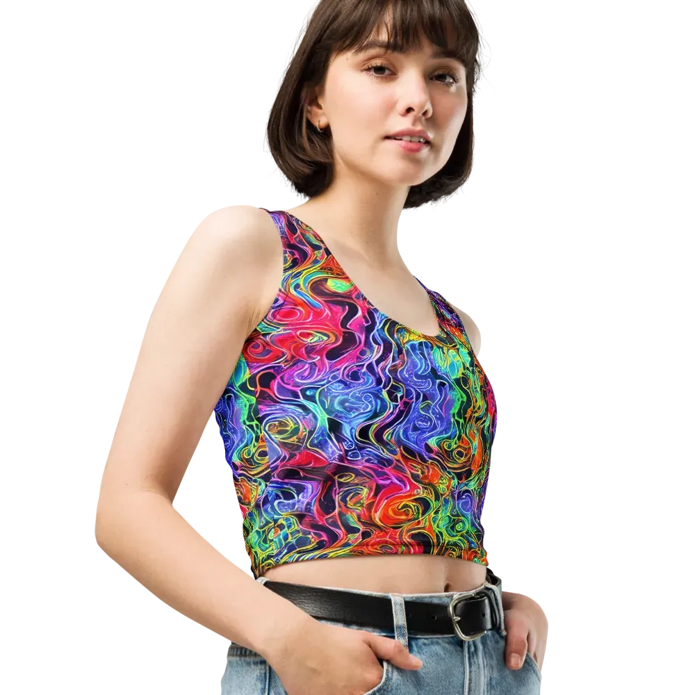 Riotous Aurora on Crop Top — Right Front