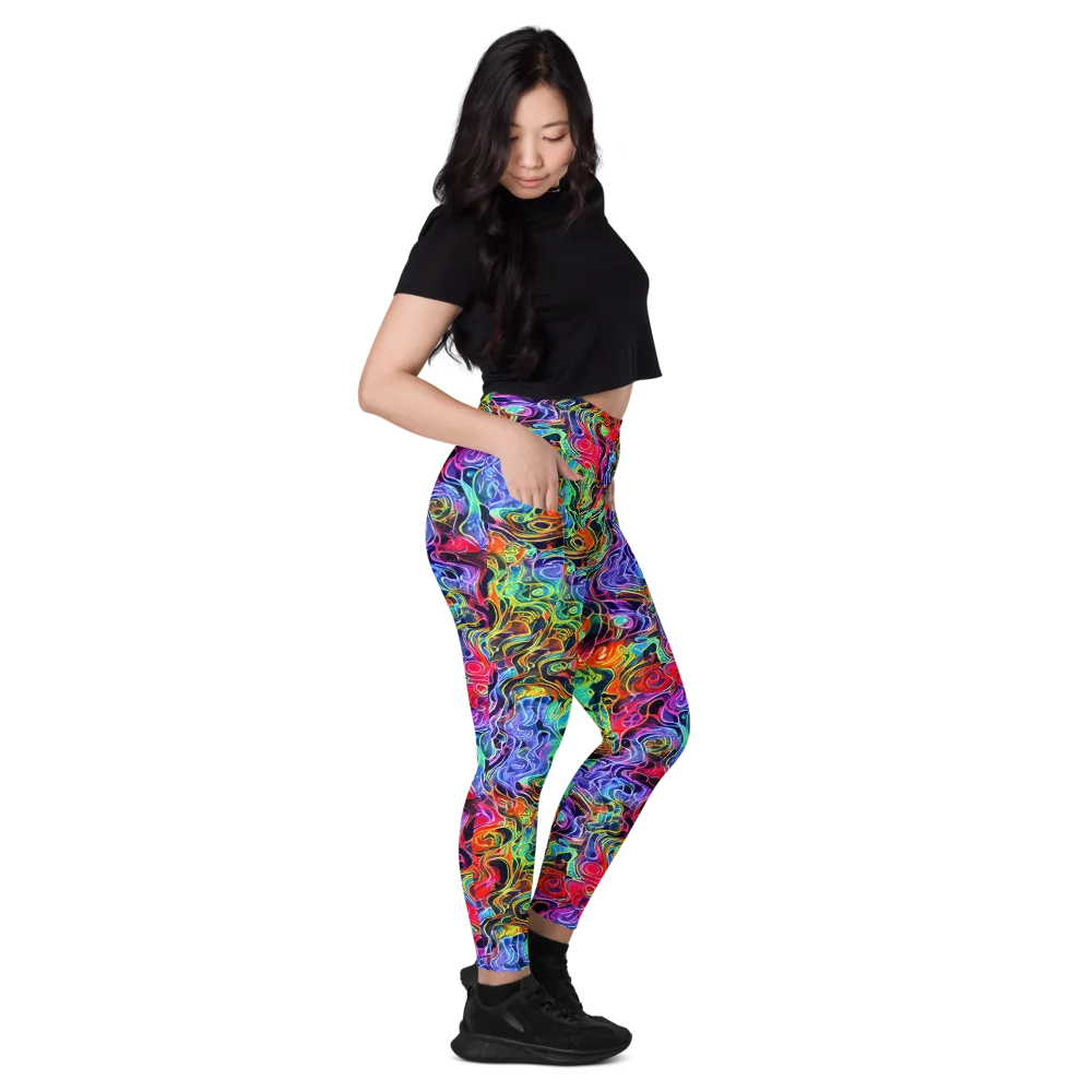 Riotous Aurora on Leggings with Pockets — Right
