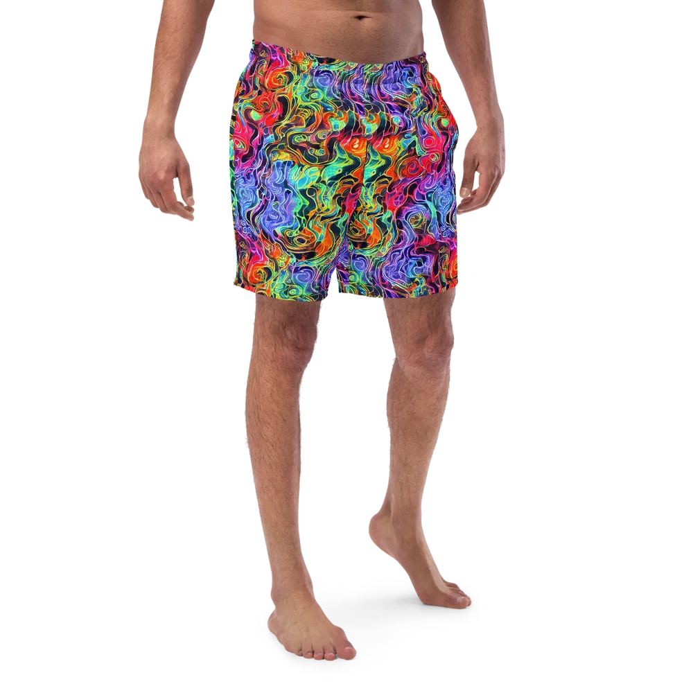 Riotous Aurora on Swim Trunks — Front