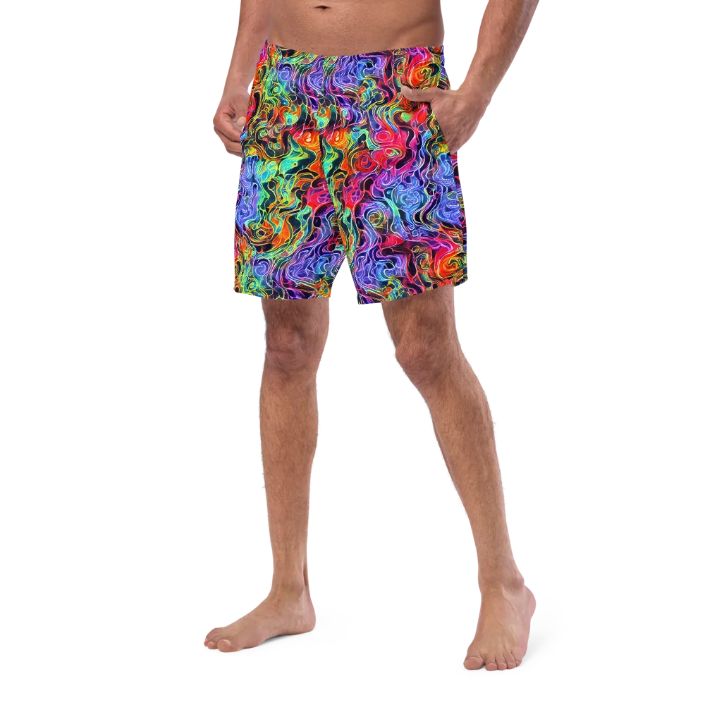 Riotous Aurora on Swim Trunks — Left Front