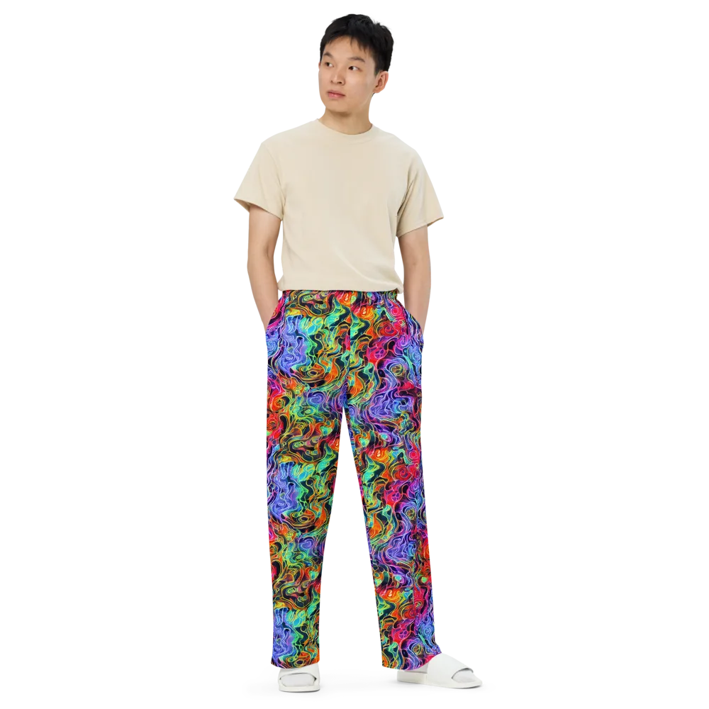 Riotous Aurora on Wide-Leg Pants — Front