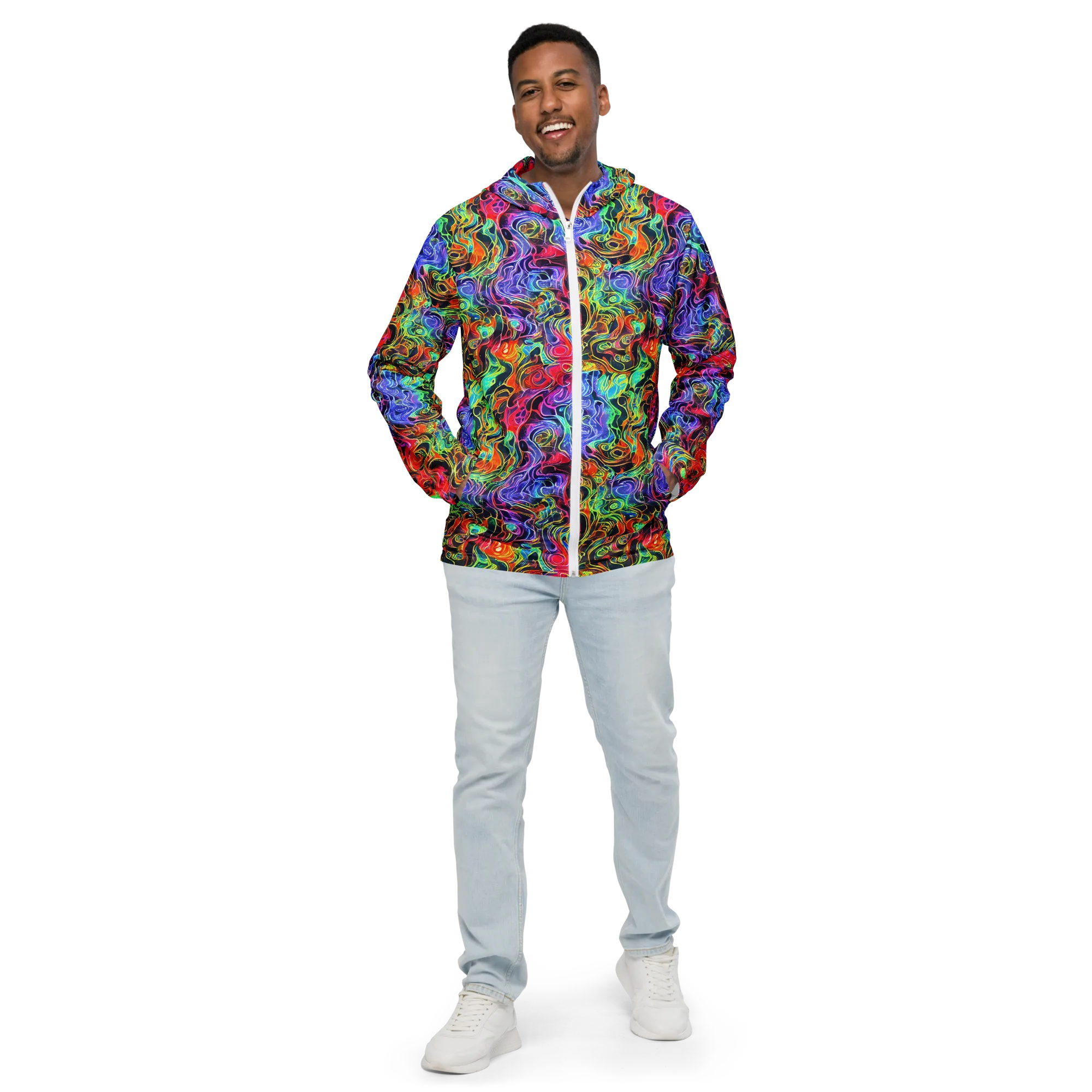 Riotous Aurora on Men's Windbreaker — Front