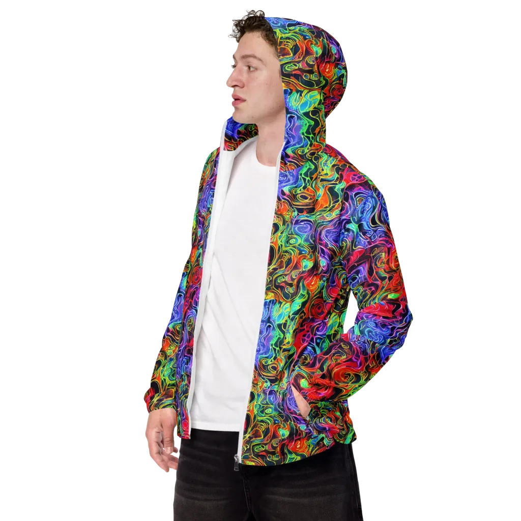 Riotous Aurora on Men's Windbreaker — Left Front