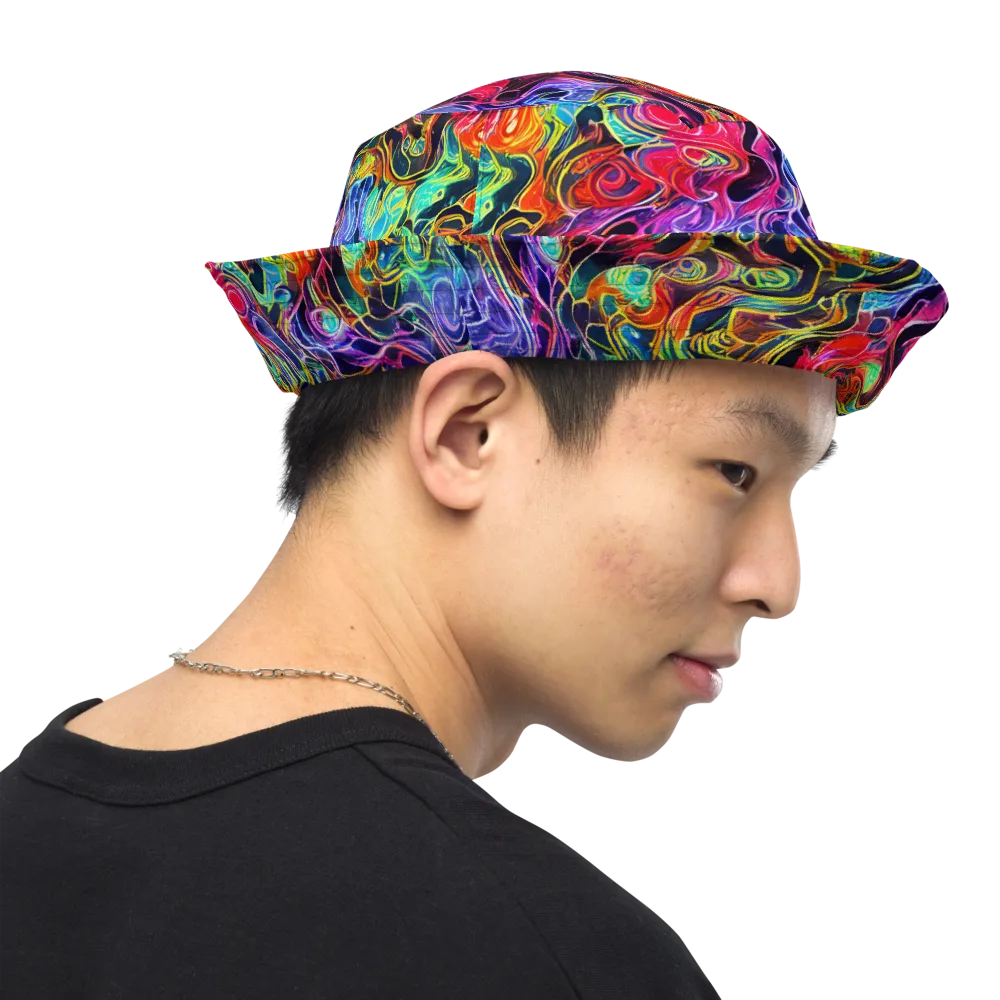 Riotous Aurora on Reversible Bucket Hat — Right Outside