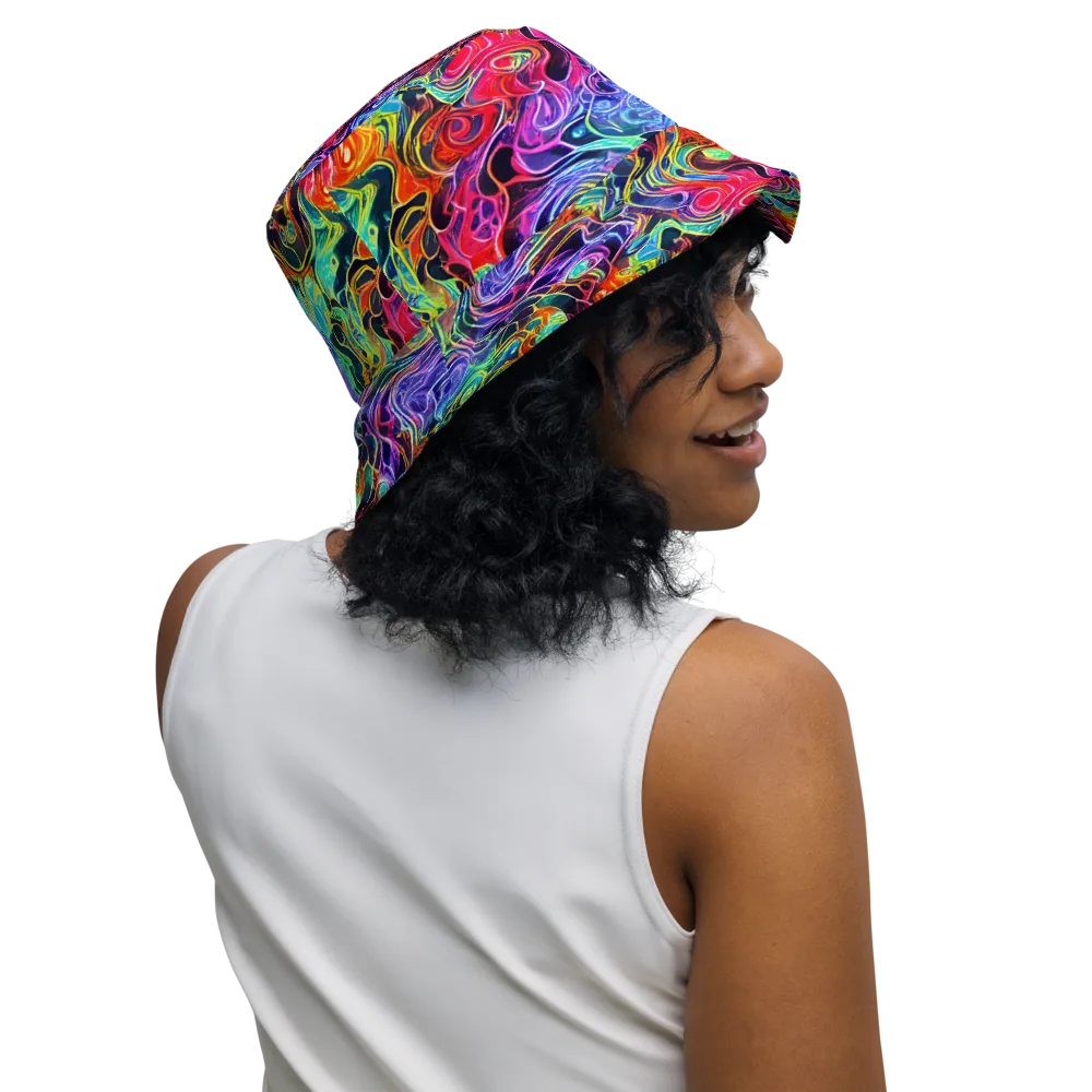 Riotous Aurora on Reversible Bucket Hat — Right Outside