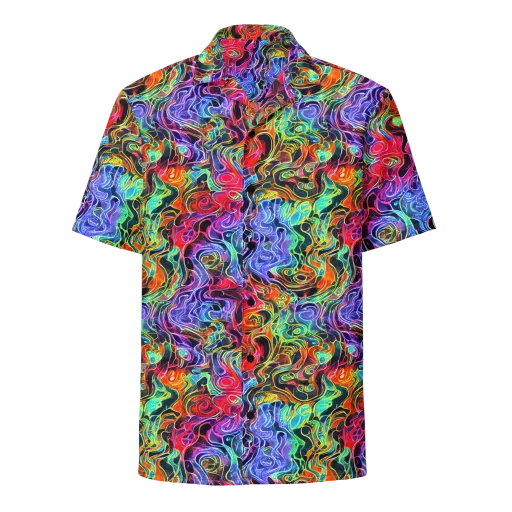 Riotous Aurora on a Button Shirt