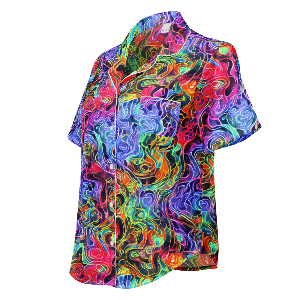 Riotous Aurora on Women's Short Sleeve Pajama Top — Left Front