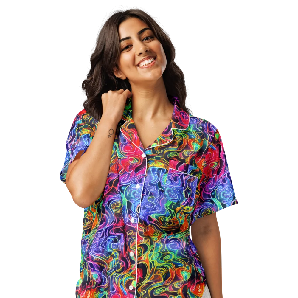 Riotous Aurora on Women's Short Sleeve Pajama Top — Front