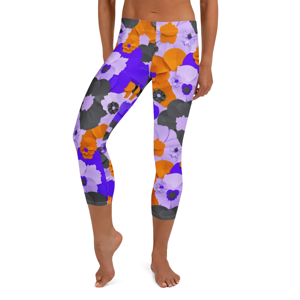 Ember Petals on Capri Leggings — Front