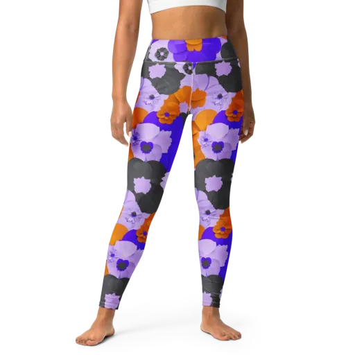 Ember Petals on a Yoga Leggings