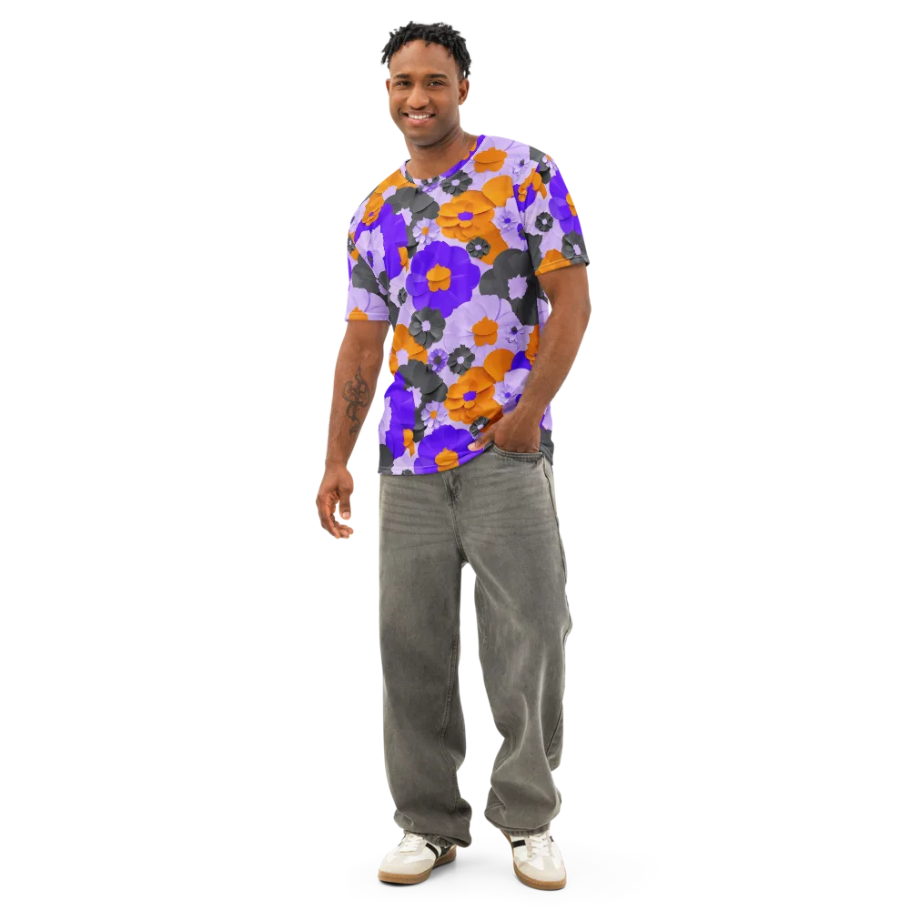 Ember Petals on Men's Cotton Crew Neck T-Shirt — Front