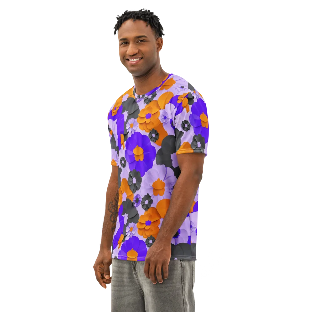 Ember Petals on Men's Cotton Crew Neck T-Shirt — Left Front
