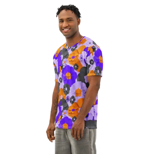 Ember Petals on a Men's Cotton Crew Neck T-Shirt