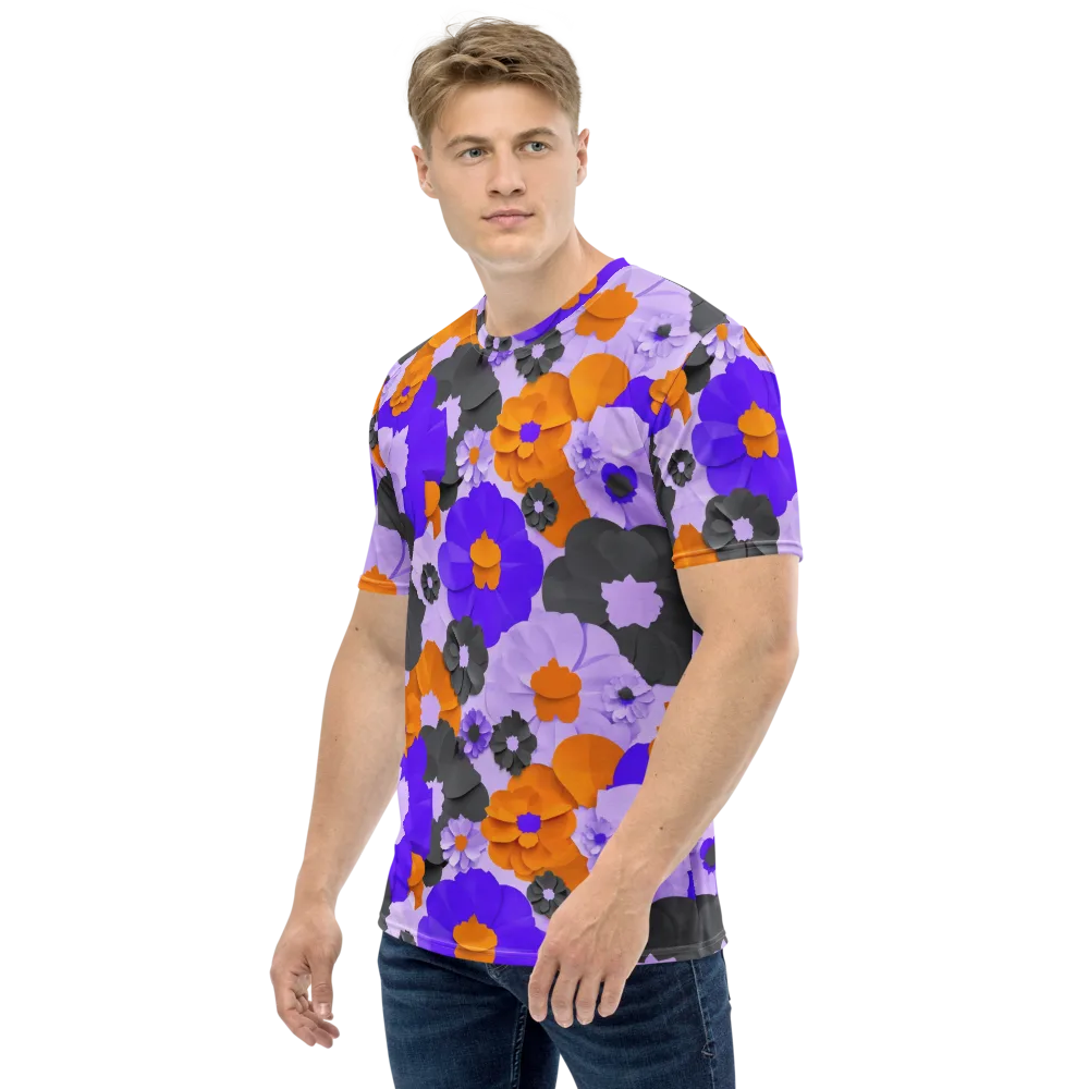 Ember Petals on Men's Crew Neck T-Shirt — Left