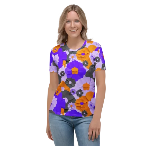 Ember Petals on a Women's Crew Neck T-Shirt