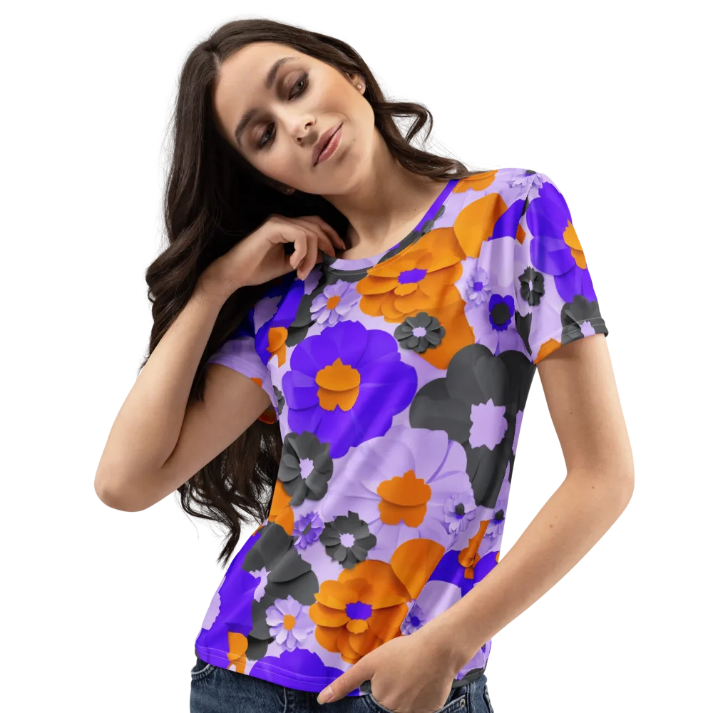 Ember Petals on Women's Crew Neck T-Shirt — Left Front