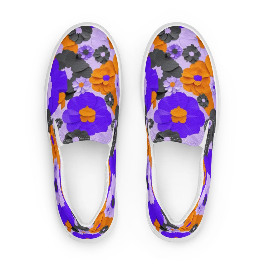 Ember Petals on Men's Slip-On Canvas Shoes — Front