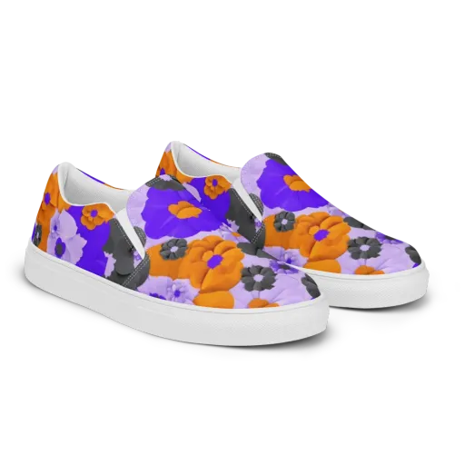 Ember Petals on a Men's Slip-On Canvas Shoes