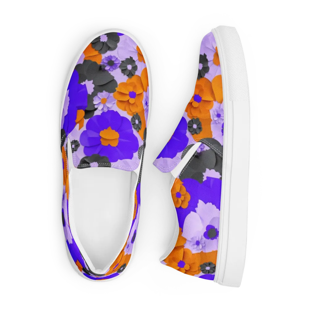 Ember Petals on Men's Slip-On Canvas Shoes — Front