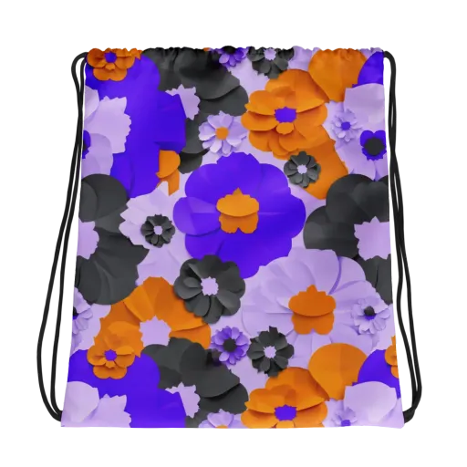 Ember Petals on a Drawstring Bag